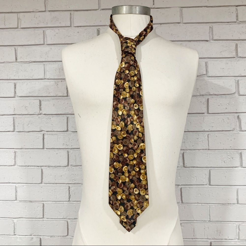 Paradise Men’s Button Print Silk‎ Tie